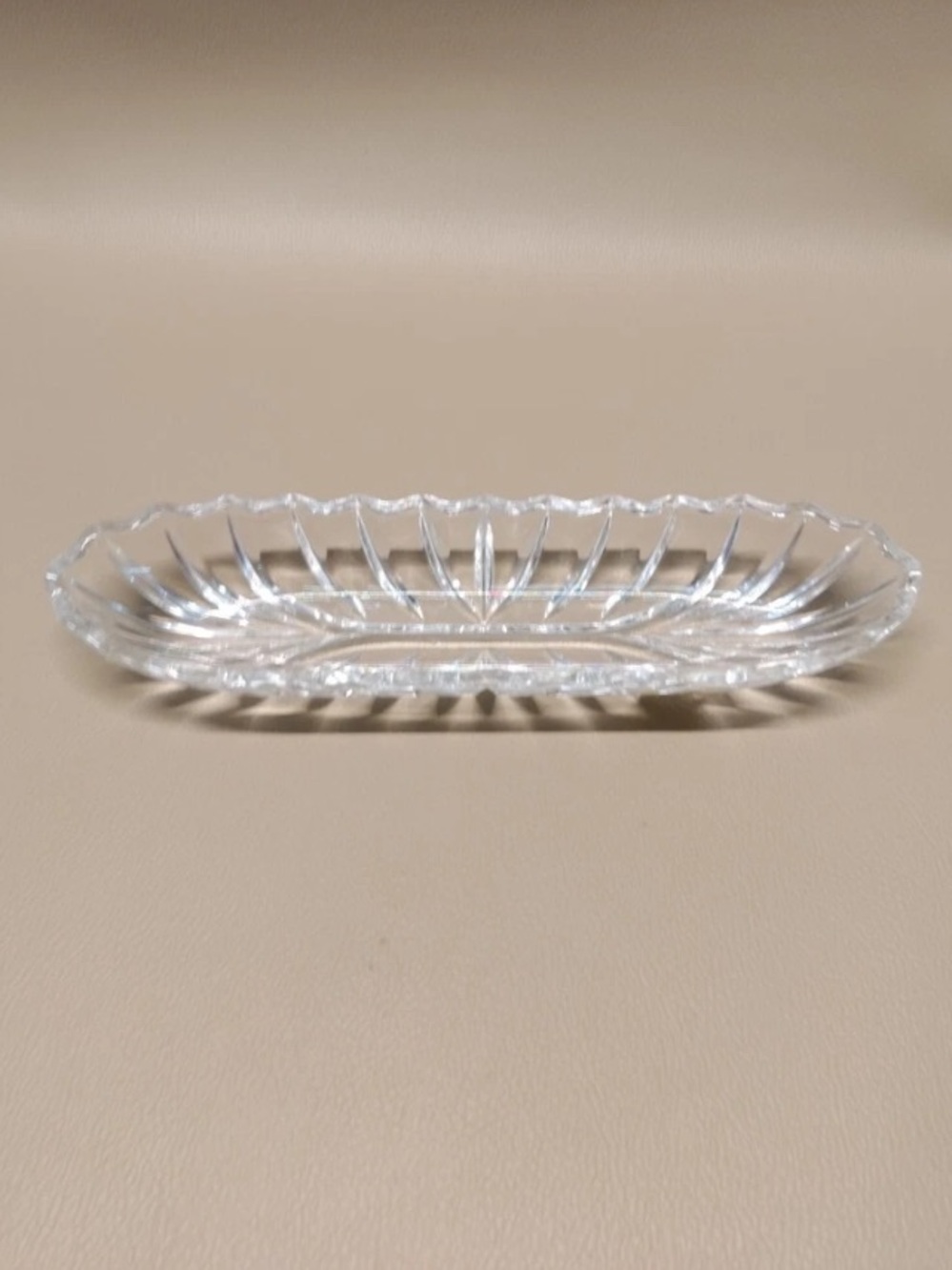 Fifth Avenue Crystal "Portico" 10-inch olive tray made of 24% lead crystal. NIB
